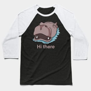 Hippopotamus - Cute Hippo Baseball T-Shirt